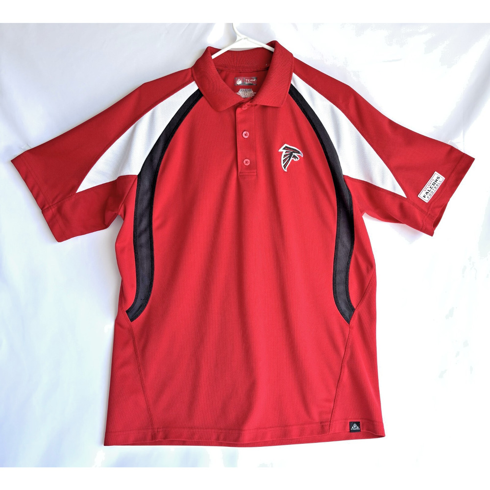 Atlanta Falcons Football Men's Red Polo Shirt NFL Team Apparel - Size Large